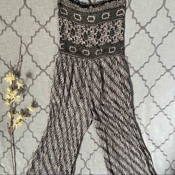 Free People Chic Smocked Wide Leg Halter Jumpsuit - Picture 14 of 16